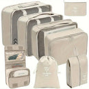Axyaa 8-Piece Solid Color Travel Packing Cubes Set for Organizing Clothes and Toiletries