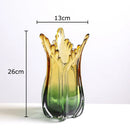 Axyaa Green Glass Vase Hydroponics Pot Table Floral Room Decoration