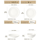 Axyaa 16/32-Piece White Bone Tableware Set with Golden Rim, Dinnerware & Bowl Set
