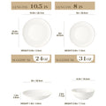 Axyaa 16/32-Piece Golden Rim White Bone Tableware Set - Dinnerware for 4