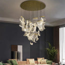 Axyaa LED Art Acrylic Pendant Light: Creative Staircase Chandelier & Restaurant Decor Lamps