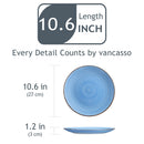 Axyaa Bonita Blue Dinner Plate Set of 6, Handpainted 10.4" Rustic Look Plates