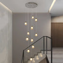 Axyaa Crystal Chandelier Stair Pendant Lamp Living Room Lights