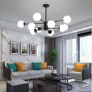 Axyaa Lustrous Glass Chandelier: Elegant Indoor Ceiling Light for Living & Dining Room