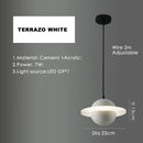 Axyaa Moon Planet Design Cement Pendant Light with G9 LED for Modern Dining Room