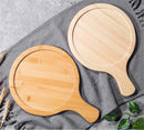 Axya Round Bamboo Pizza Board with Stone Baking Tray & Cutting Platter