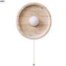 Axyaa Vintage Yellow Travertine LED Wall Lights with Pull Chain Switch