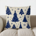 Axyaa Christmas Tree & Snowflake Pillow Cover for Sofa, Bedroom, Car