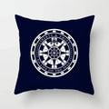 Axyaa Blue Mediterranean Compass Anchor Pillow Cover 45x45cm
