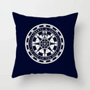 Axyaa Blue Mediterranean Compass Anchor Pillow Cover 45x45cm