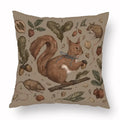 Axyaa Retro Flower Fox Pillowcase in Peach Skin Velvet.
