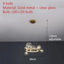 Axyaa Glass Bubble LED Pendant Lights - Modern Living Room Hanging Lamps
