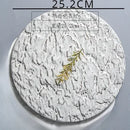 Axyaa Rock Pattern Dinner Plate Matt White French Ceramic Tableware