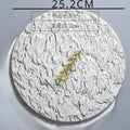 Axyaa Rock Pattern Ceramic Dinner Plate White Round Flat Exquisite Tableware
