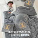 Axyaa Pillow Quilt: Sofa Nap Blanket & Car Sleeping Cushion, Winter Thick Dual-Purpose