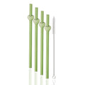 Axyaa Heart Glass Straws: Reusable, Eco-Friendly, 4-Pack with Cleaning Brush