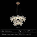 Axyaa Art Carving Bauhinia French Restaurant Glass Pendant Light