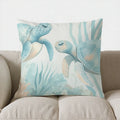 Axyaa Coastal Sea Shells Pillow Cover: Underwater Inspired Cushion for Sofa, Bedroom, Car