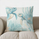 Axyaa Coastal Sea Shells Pillow Cover: Underwater Inspired Cushion for Sofa, Bedroom, Car