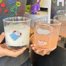 Axyaa Cute Cat Glass Tumbler 400ml for Juice, Coffee, Wine & More