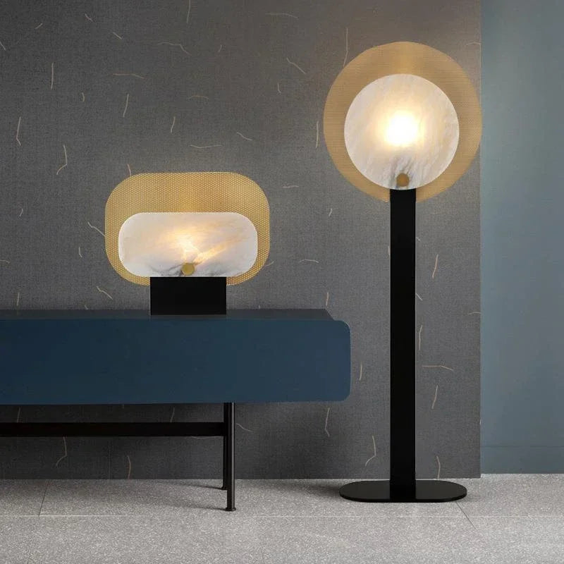 Axyaa Nordic Marble Floor Lamp - Luxury LED Standing Light
