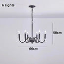 Axyaa Rustic Industrial Candle Chandelier Pendant Light for Living Room Dining Bar