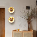 Axyaa Vintage LED Wall Light Fixture Natural Yellow Travertine Stone Bedside Lamp