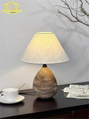 Axyaa Wabi-Sabi Ceramic Jar Table Lamp LED E27 Retro Designer Zen Art Decor