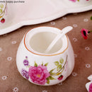 Axya White Ceramic Seasoning Jar with Lid, Spoon - Salt & Pepper Box