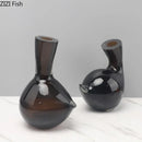 Axyaa Glass Vase Desktop Decorative Ornament - Small Mouthed Dried Flower Arrangement