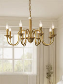 Axyaa Retro Copper Gold Candle Chandelier French Luxury Pendant Lamps