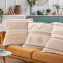 Axyaa Bohemian Circle Jacquard Embroidery Pillow Covers - 45X45 Linen Cotton Decor