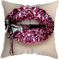Pink Gold Lips Cushion Cover by Axyaa: Modern Nordic Diamond Painting Home Decor