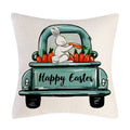 Axyaa Easter Bunny Eggs Pillow Cover - Home Decorative Throw Pillow Case