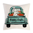 Axyaa Easter Bunny Eggs Pillow Cover - Home Decorative Throw Pillow Case