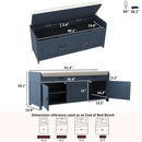 Axyaa Shoe Storage Bench with Cushioned Seat, Wooden Entryway Shoe Cabinet