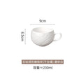 Axyaa Matte Stone Grain Ceramic Coffee Cup Set with Exquisite Camellia Design