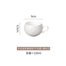 Axyaa Matte Stone Grain Ceramic Coffee Cup Set with Exquisite Camellia Design