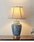 Axyaa Blue and White Porcelain Neoclassical Table Lamp
