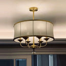 Axyaa Golden Fabric Pendant Chandelier for Living Room Bedroom Decor