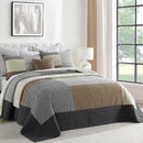 King Size Cotton Patchwork Bedspread Set with Pillow Shams by Axyaa