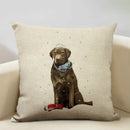 Axyaa Cute Cat Dog Christmas Party Pillow Cover 45x45cm
