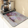 Axyaa Lavender Print Kitchen Drying Mat | Absorbent Mat for Home Décor