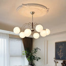 Axyaa Modern White Glass Globe Chandelier Flush Mount Pendant Light