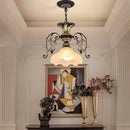 Axyaa Industrial Loft Chandelier with Glass Lampshade