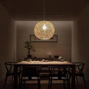 Axyaa Round Wicker Chandelier Pendant Light for Kitchen Island