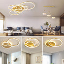 Axyaa LED Rings Chandelier: Modern Dimmable Ceiling Lighting for Living Room