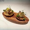 Axya Oval Walnut Dim Sum Plate | Restaurant & Sushi Wooden Specialty Tableware