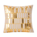 Axyaa Gold Embroidered Dutch Velvet Pillowcase - Geometric Abstract Design