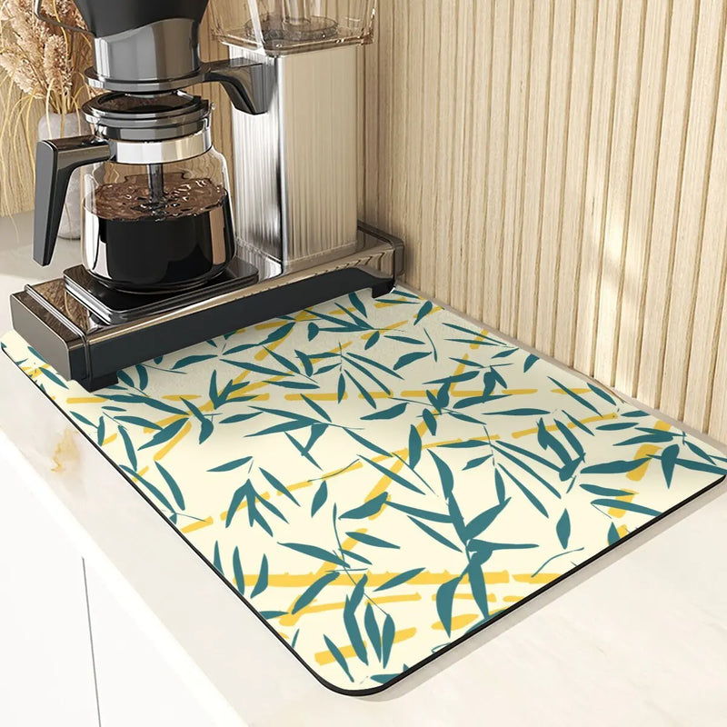 Axyaa Chinese Style Flowers Pattern Cup Mat Set for Dining Table